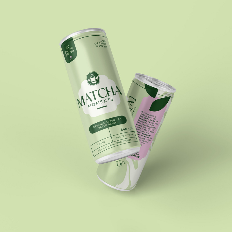 Can Packaging Design for Matcha Moments Drink